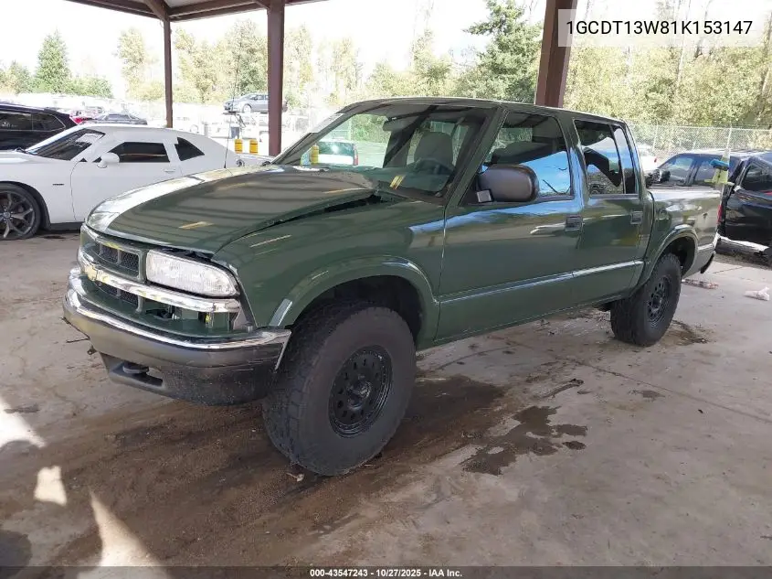 1GCDT13W81K153147 2001 Chevrolet S-10 Ls