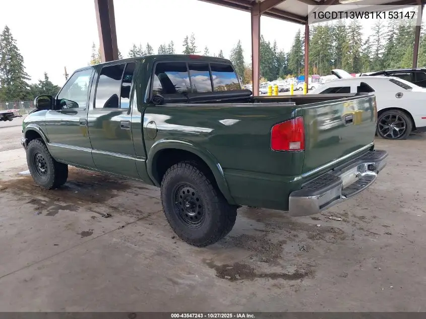 1GCDT13W81K153147 2001 Chevrolet S-10 Ls