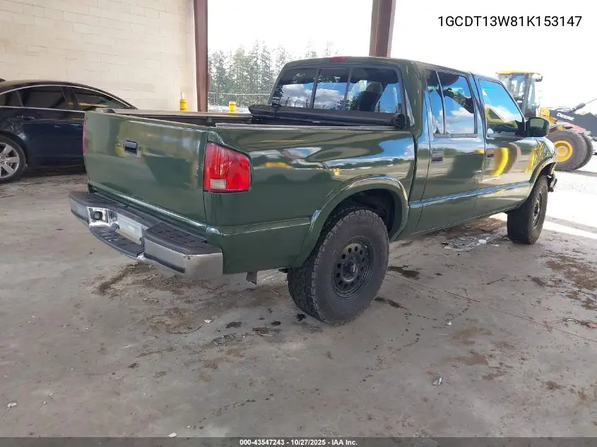 1GCDT13W81K153147 2001 Chevrolet S-10 Ls