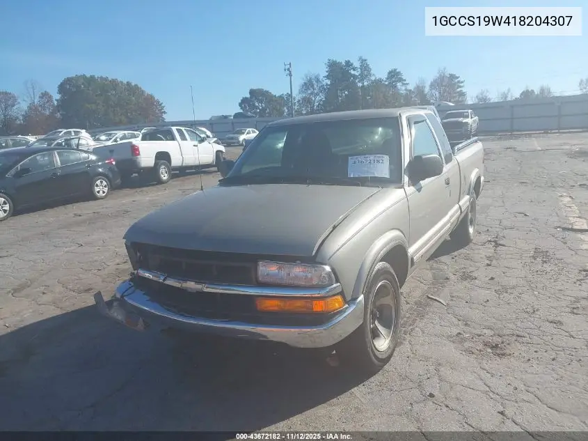 1GCCS19W418204307 2001 Chevrolet S-10 Ls