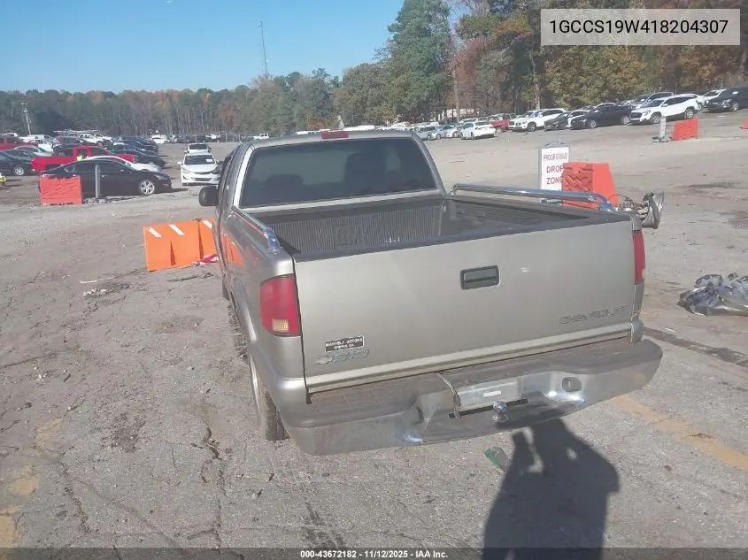 1GCCS19W418204307 2001 Chevrolet S-10 Ls