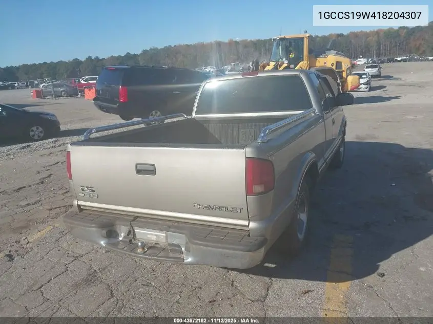1GCCS19W418204307 2001 Chevrolet S-10 Ls