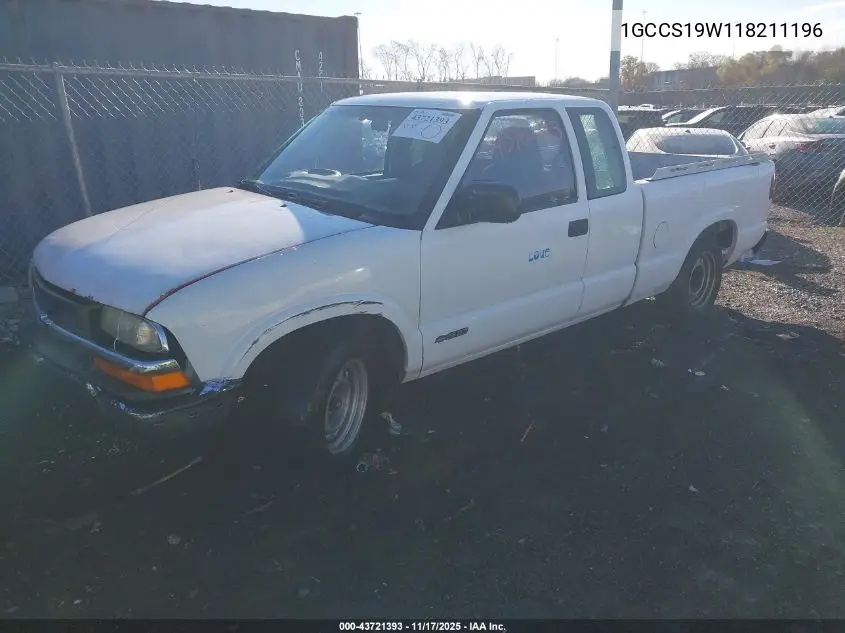 1GCCS19W118211196 2001 Chevrolet S-10