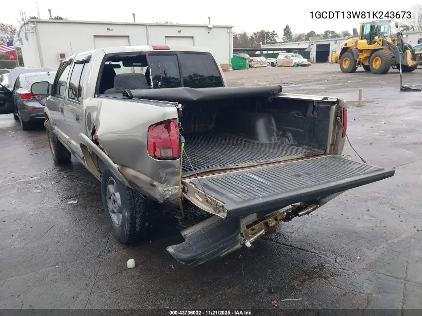 1GCDT13W81K243673 2001 Chevrolet S-10 Ls