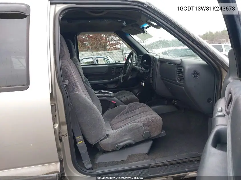 1GCDT13W81K243673 2001 Chevrolet S-10 Ls