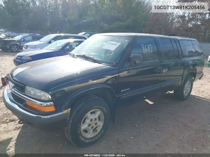 1GCDT13W81K205456 2001 Chevrolet S-10 Ls