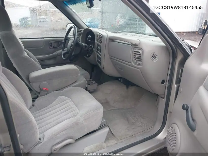 1GCCS19W818145455 2001 Chevrolet S-10 Ls