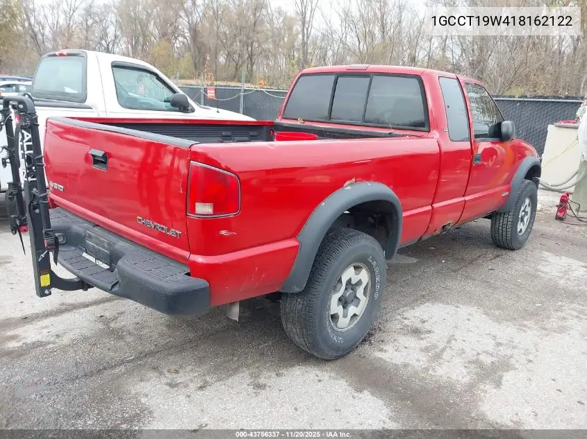 1GCCT19W418162122 2001 Chevrolet S-10 Ls