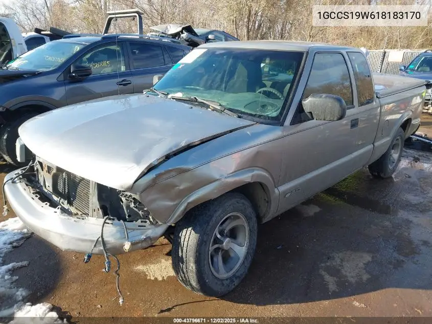 2001 Chevrolet S-10 Ls VIN: 1GCCS19W618183170 Lot: 43796671