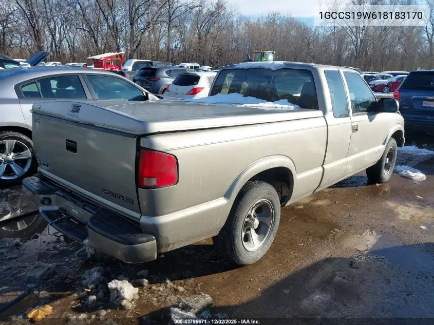 2001 Chevrolet S-10 Ls VIN: 1GCCS19W618183170 Lot: 43796671