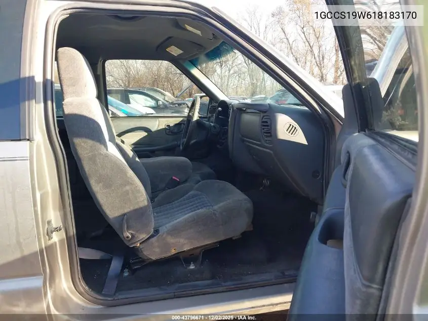 2001 Chevrolet S-10 Ls VIN: 1GCCS19W618183170 Lot: 43796671