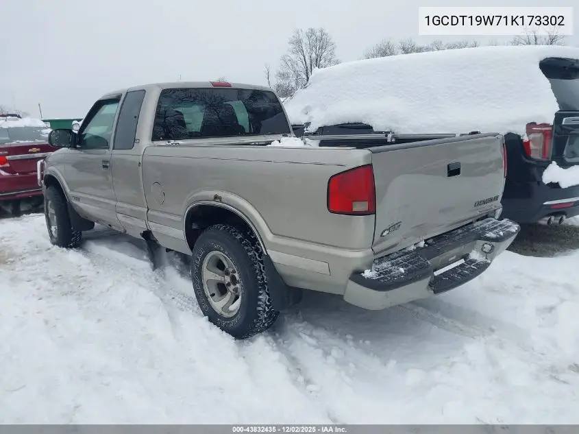 1GCDT19W71K173302 2001 Chevrolet S-10 Ls
