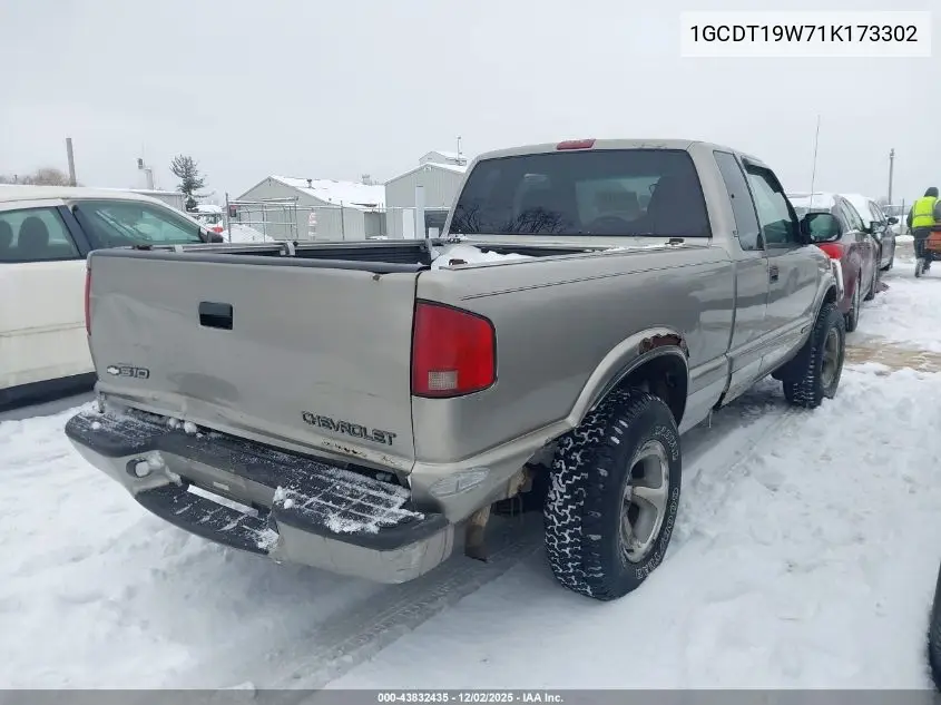 1GCDT19W71K173302 2001 Chevrolet S-10 Ls