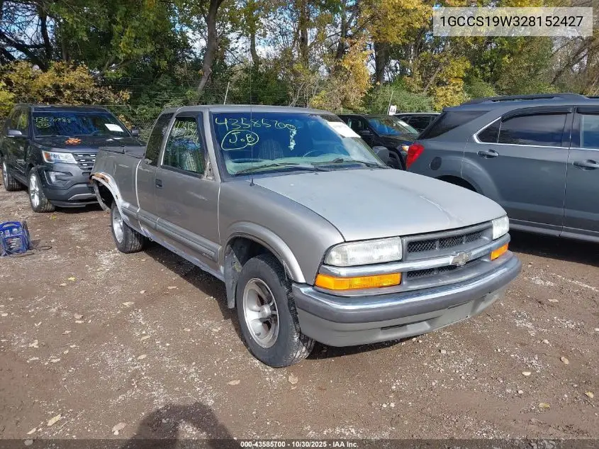 1GCCS19W328152427 2002 Chevrolet S-10 Ls
