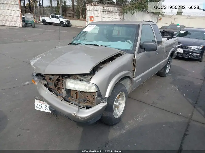 1GCCS195628216628 2002 Chevrolet S-10 Ls