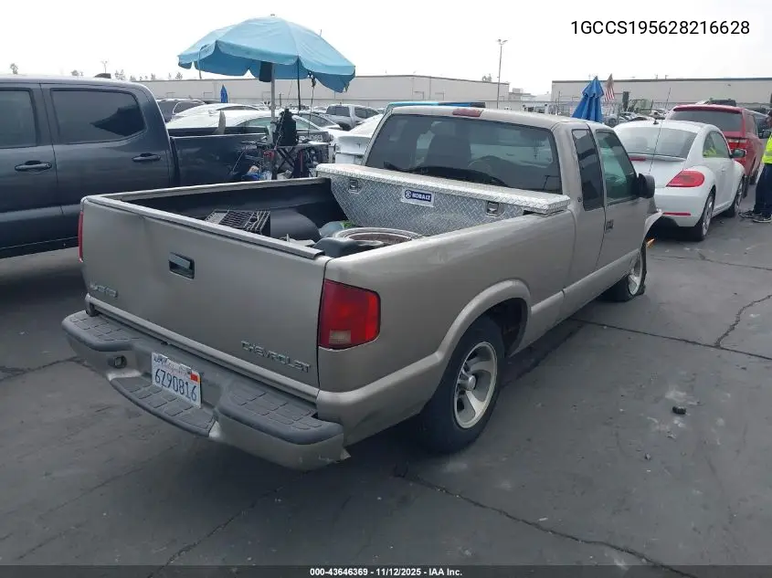 1GCCS195628216628 2002 Chevrolet S-10 Ls