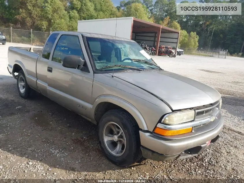 1GCCS195928110593 2002 Chevrolet S-10 Ls