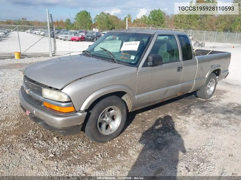 1GCCS195928110593 2002 Chevrolet S-10 Ls