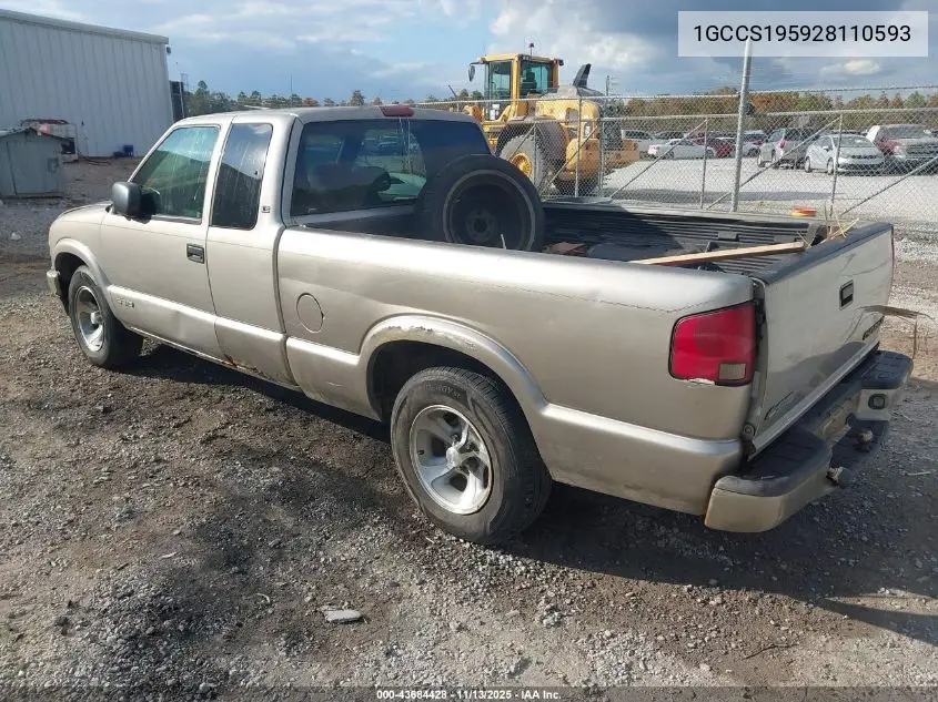 1GCCS195928110593 2002 Chevrolet S-10 Ls