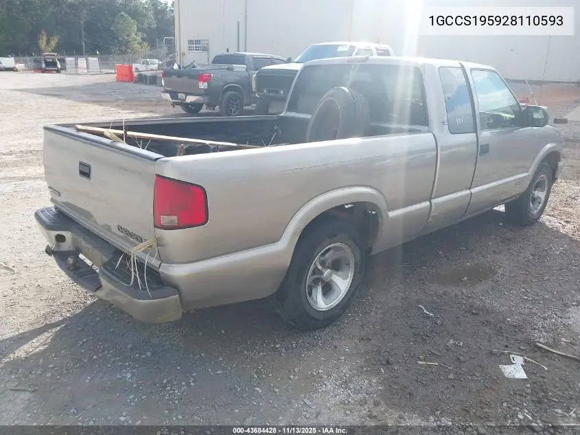 1GCCS195928110593 2002 Chevrolet S-10 Ls