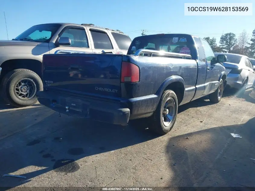 1GCCS19W628153569 2002 Chevrolet S-10 Ls
