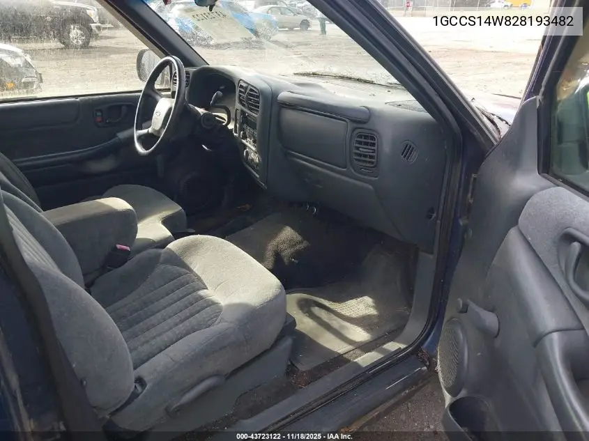 1GCCS14W828193482 2002 Chevrolet S-10 Ls