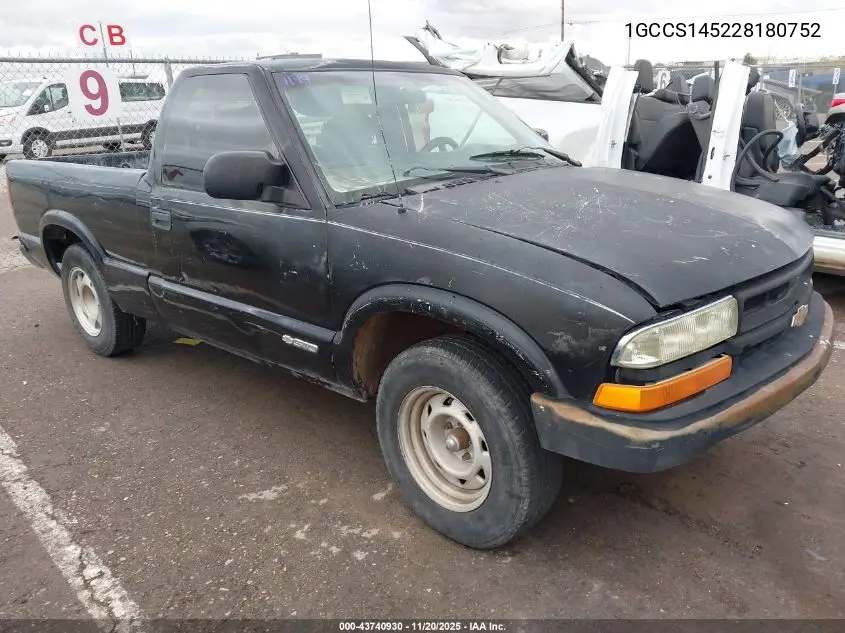 1GCCS145228180752 2002 Chevrolet S-10