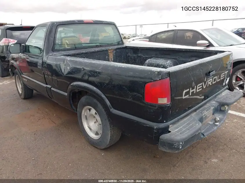 1GCCS145228180752 2002 Chevrolet S-10