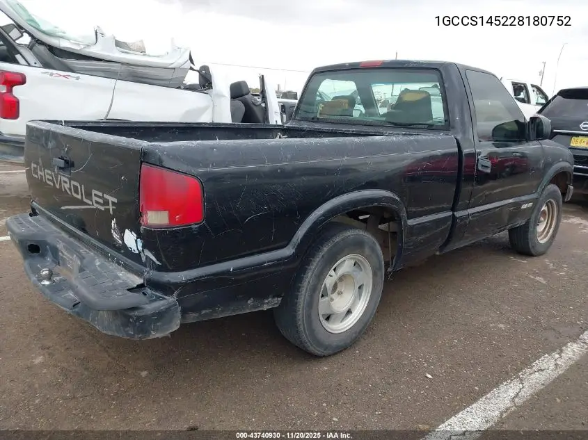 1GCCS145228180752 2002 Chevrolet S-10