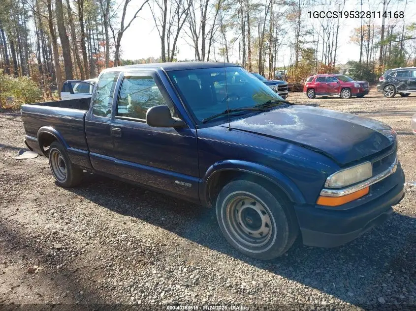 1GCCS195328114168 2002 Chevrolet S-10