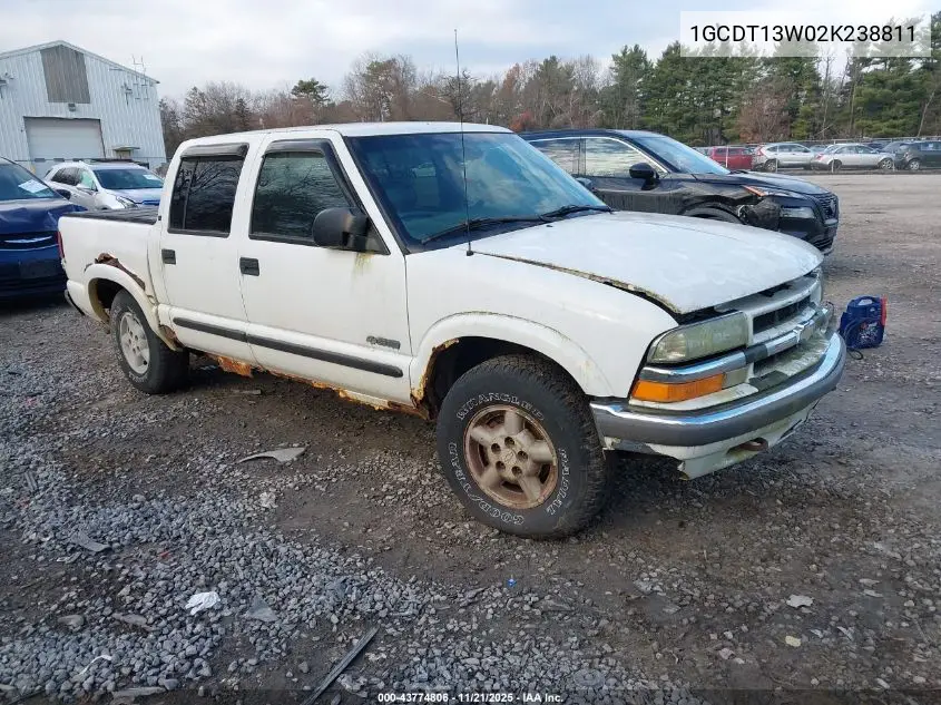 1GCDT13W02K238811 2002 Chevrolet S-10 Ls