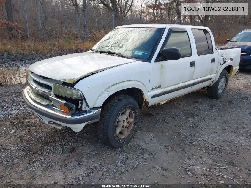 1GCDT13W02K238811 2002 Chevrolet S-10 Ls