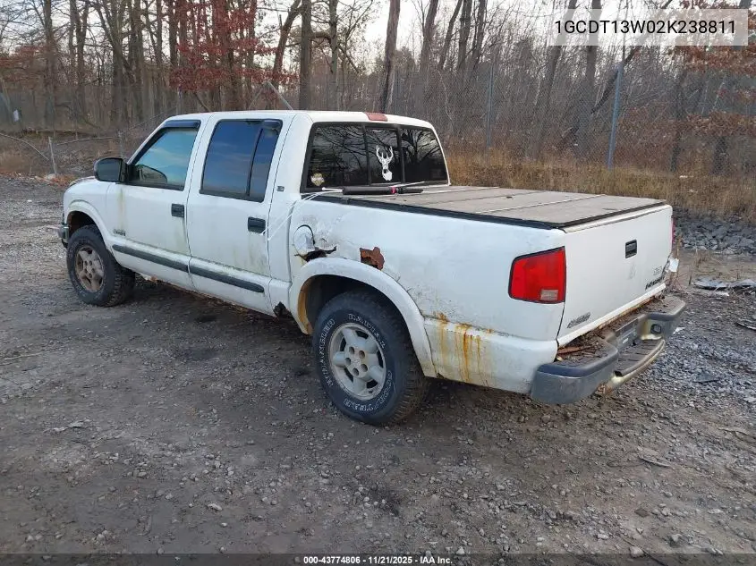 1GCDT13W02K238811 2002 Chevrolet S-10 Ls