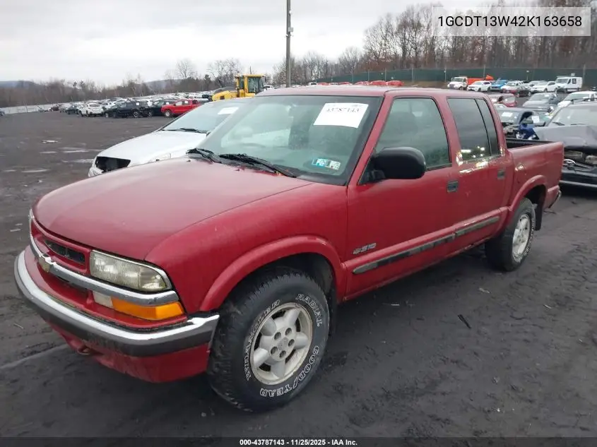 1GCDT13W42K163658 2002 Chevrolet S-10 Ls