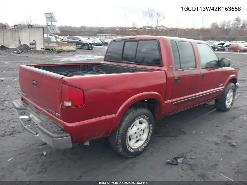 1GCDT13W42K163658 2002 Chevrolet S-10 Ls