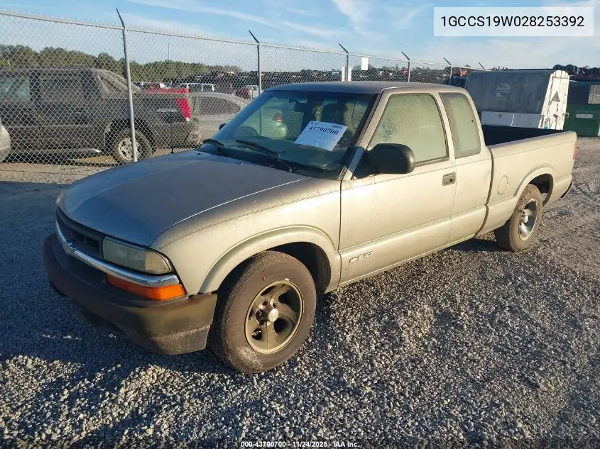 1GCCS19W028253392 2002 Chevrolet S-10 Ls