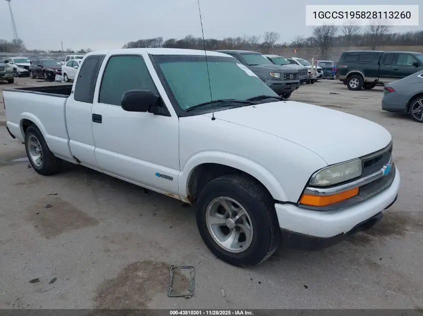 1GCCS195828113260 2002 Chevrolet S-10 Ls