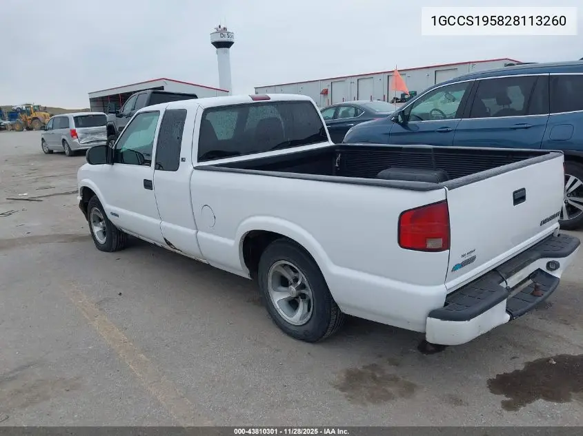 1GCCS195828113260 2002 Chevrolet S-10 Ls