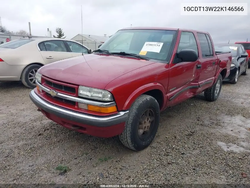 1GCDT13W22K146566 2002 Chevrolet S-10 Ls