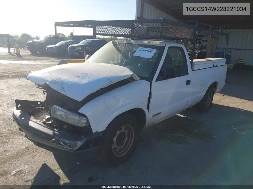 1GCCS14W228221034 2002 Chevrolet S-10