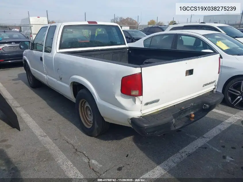 1GCCS19X038275239 2003 Chevrolet S-10