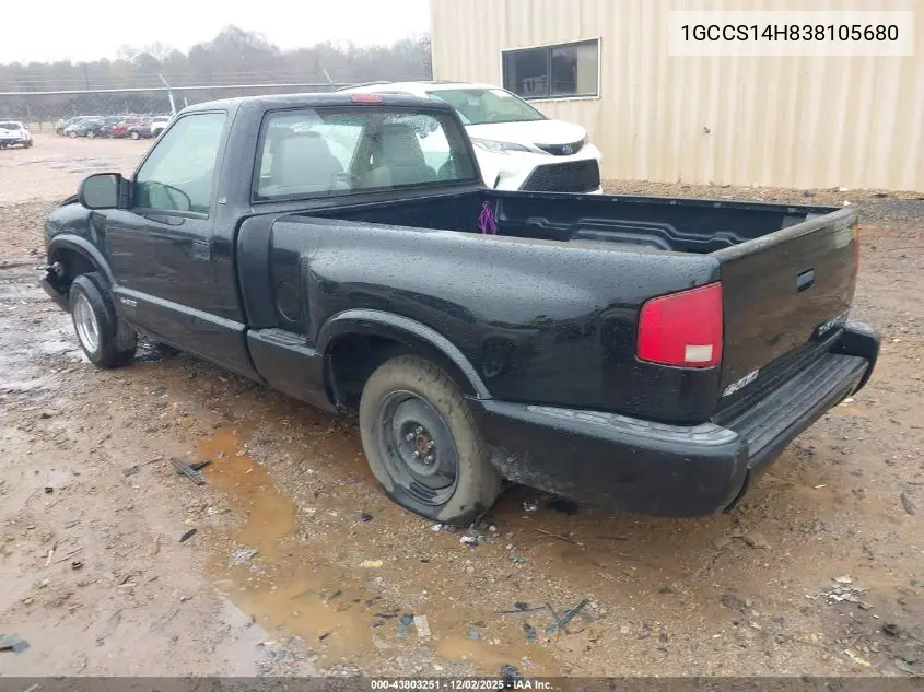 2003 Chevrolet S-10 Ls VIN: 1GCCS14H838105680 Lot: 43803251