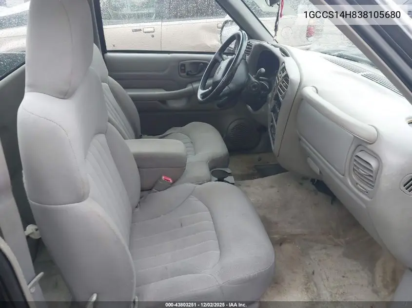 2003 Chevrolet S-10 Ls VIN: 1GCCS14H838105680 Lot: 43803251