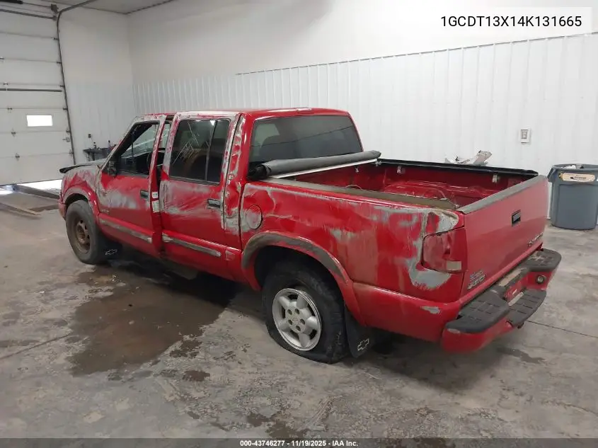2004 Chevrolet S-10 Ls VIN: 1GCDT13X14K131665 Lot: 43746277