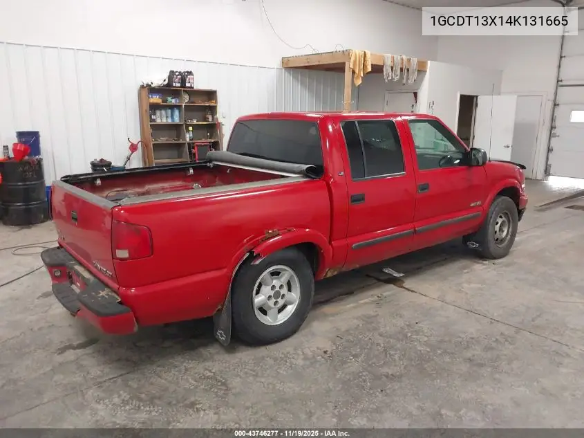 2004 Chevrolet S-10 Ls VIN: 1GCDT13X14K131665 Lot: 43746277