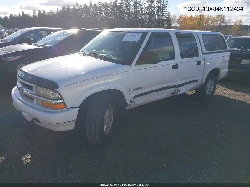 1GCDT13X84K112434 2004 Chevrolet S-10 Ls