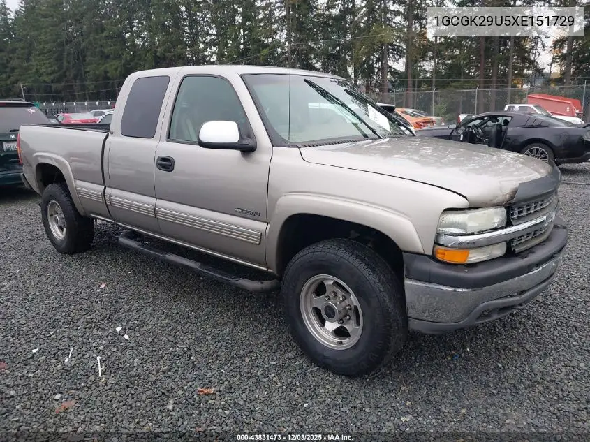 1GCGK29U5XE151729 1999 Chevrolet Silverado 2500 Lt