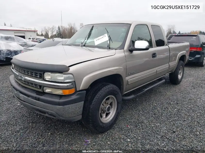 1GCGK29U5XE151729 1999 Chevrolet Silverado 2500 Lt