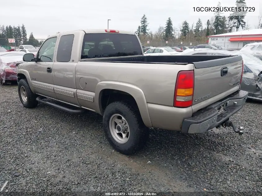 1GCGK29U5XE151729 1999 Chevrolet Silverado 2500 Lt