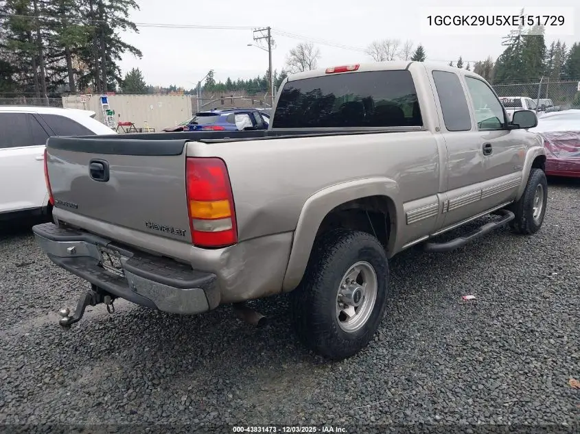 1GCGK29U5XE151729 1999 Chevrolet Silverado 2500 Lt